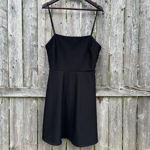 URBAN OUTFITTERS Bow Back Strappy Little Black Skater Dress- Size Large